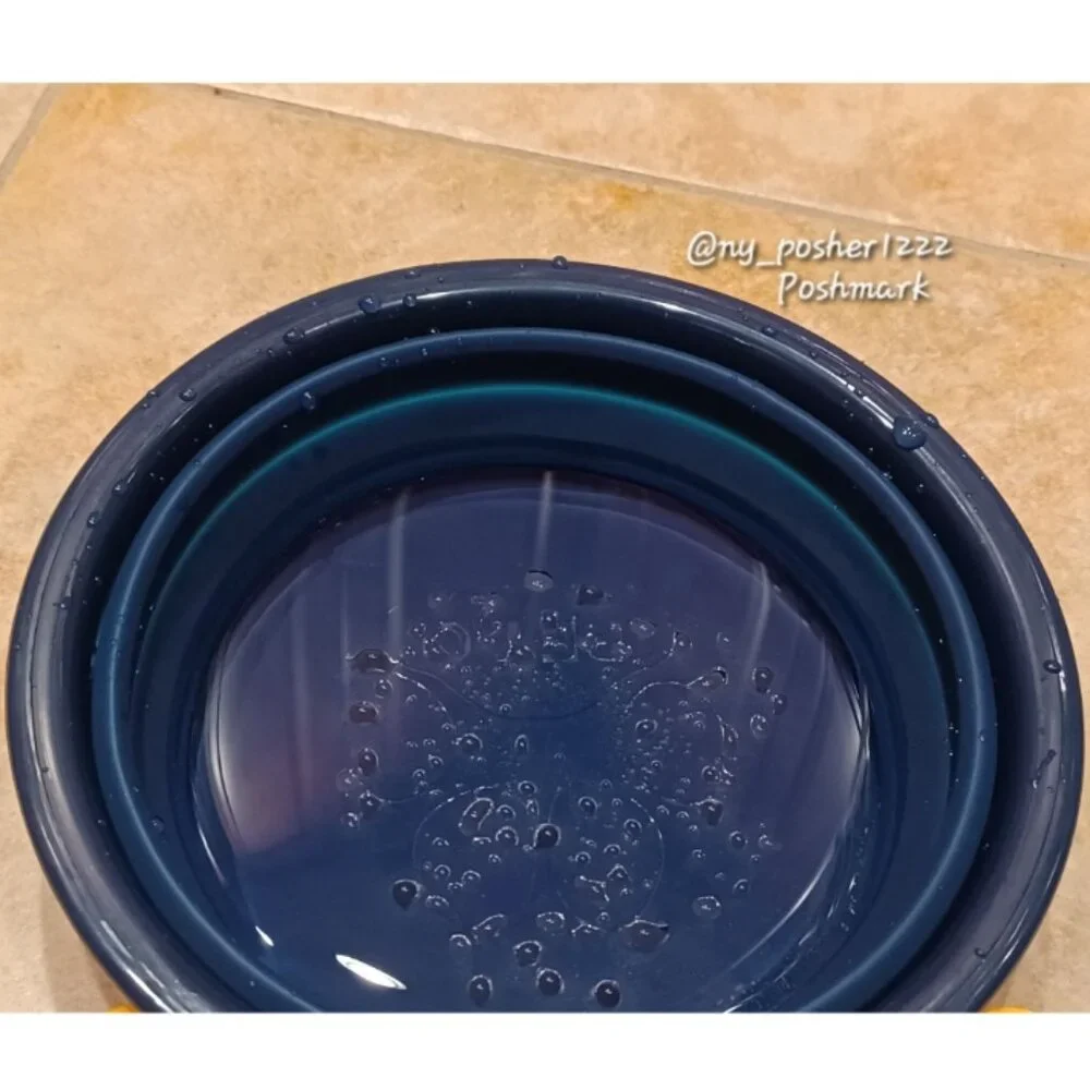 Ｐｅｔ₂Ｏ Silicone Round Travel Pet Bowl (Size Large) 🔴🔵